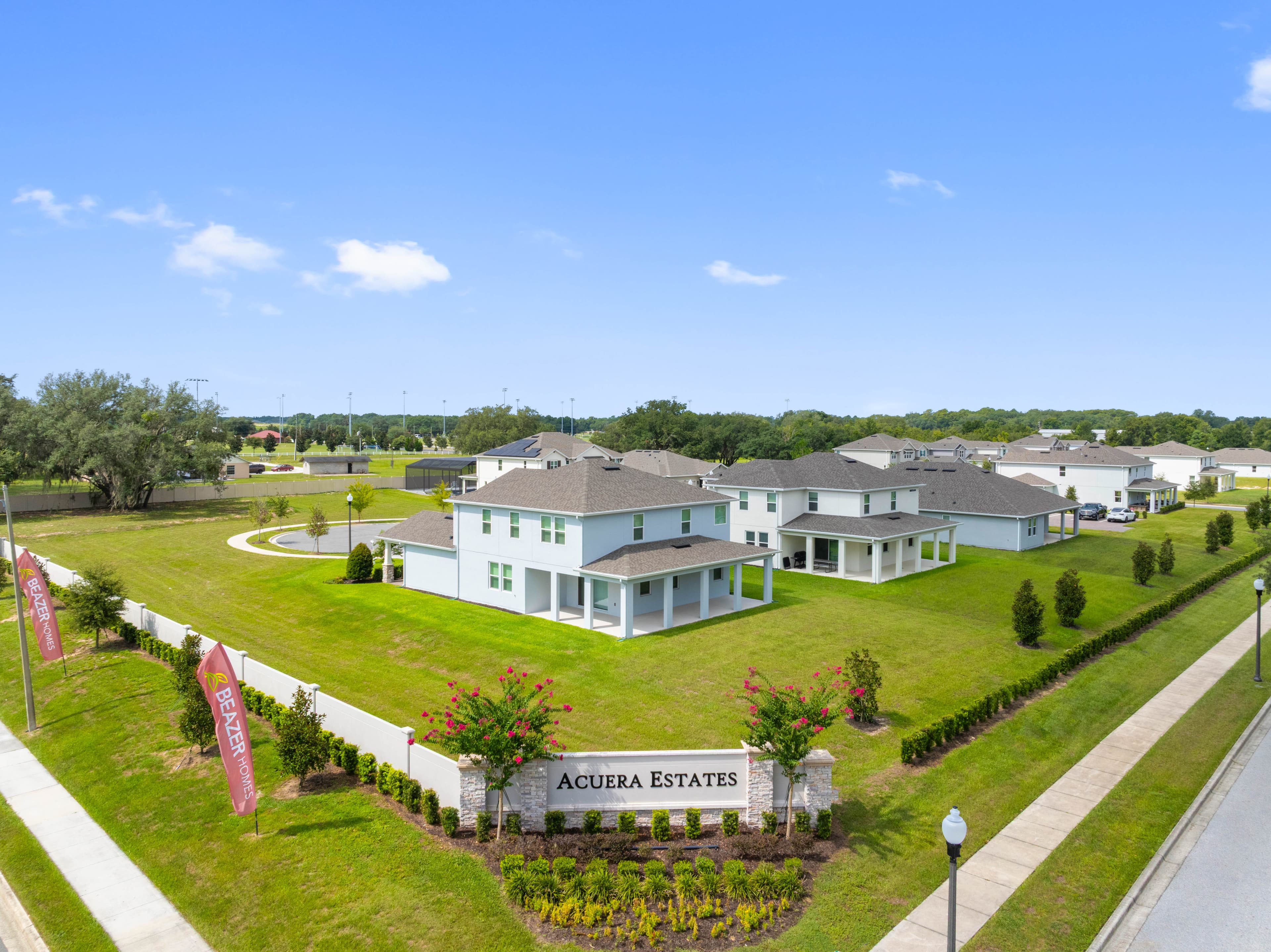 ariel shots and view of entrance sign