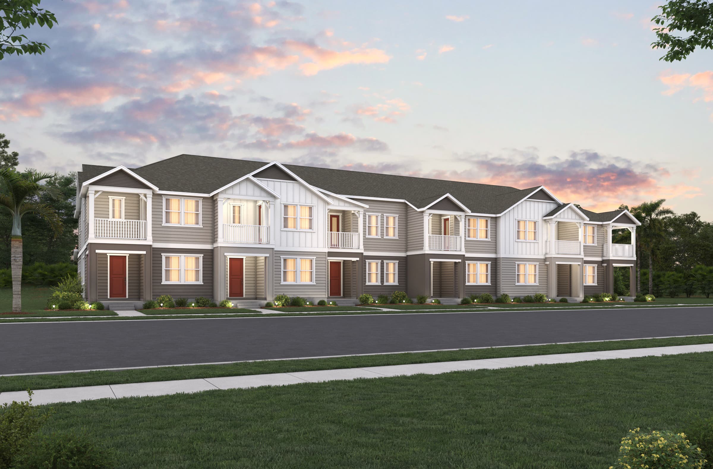 front exterior renderings of townhomes