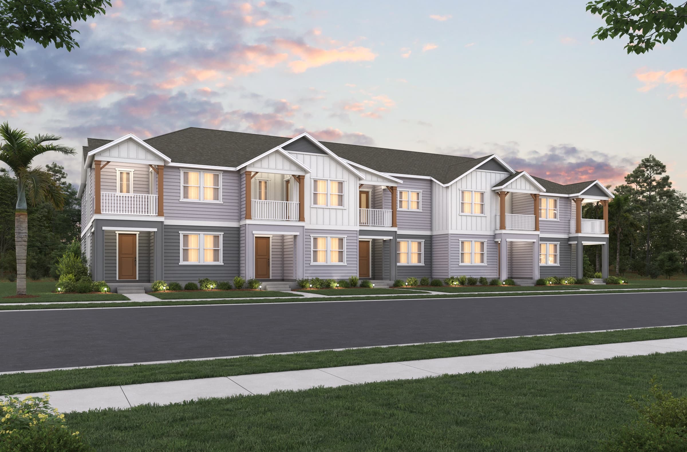 front exterior renderings of townhomes