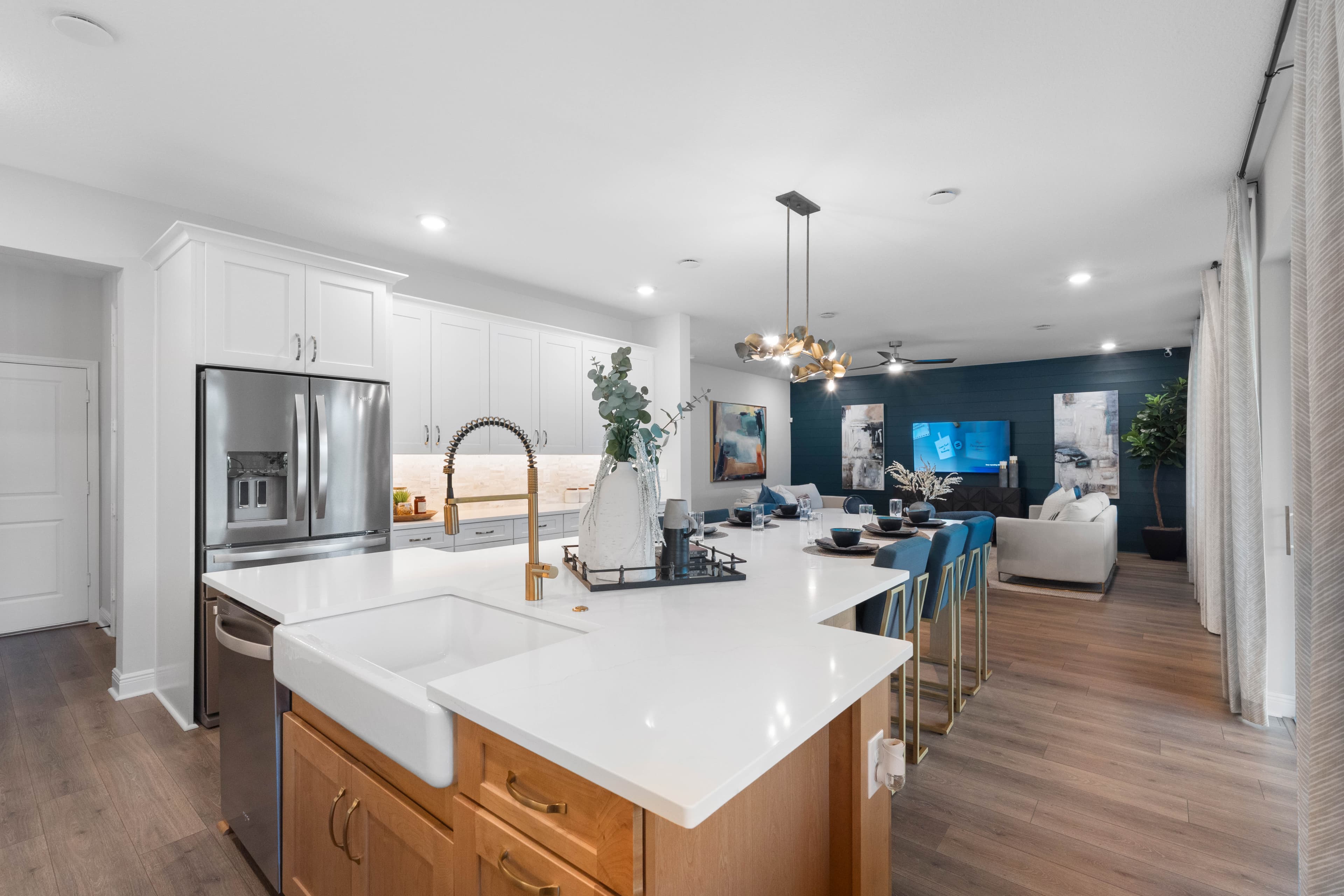 room with access to the lanai and view of great room