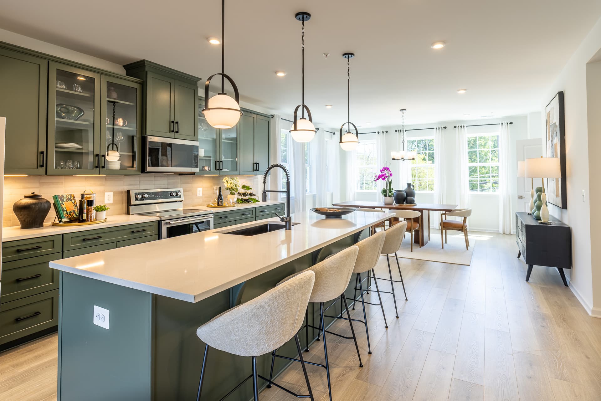 kitchen with a large center island