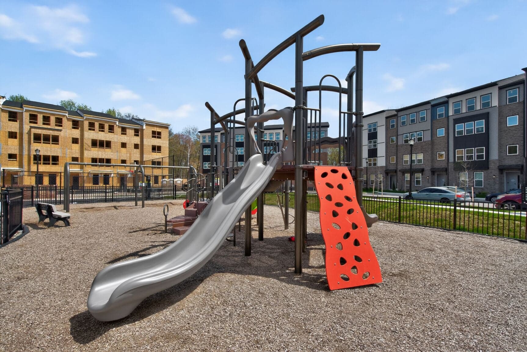 playground with a jungle gym