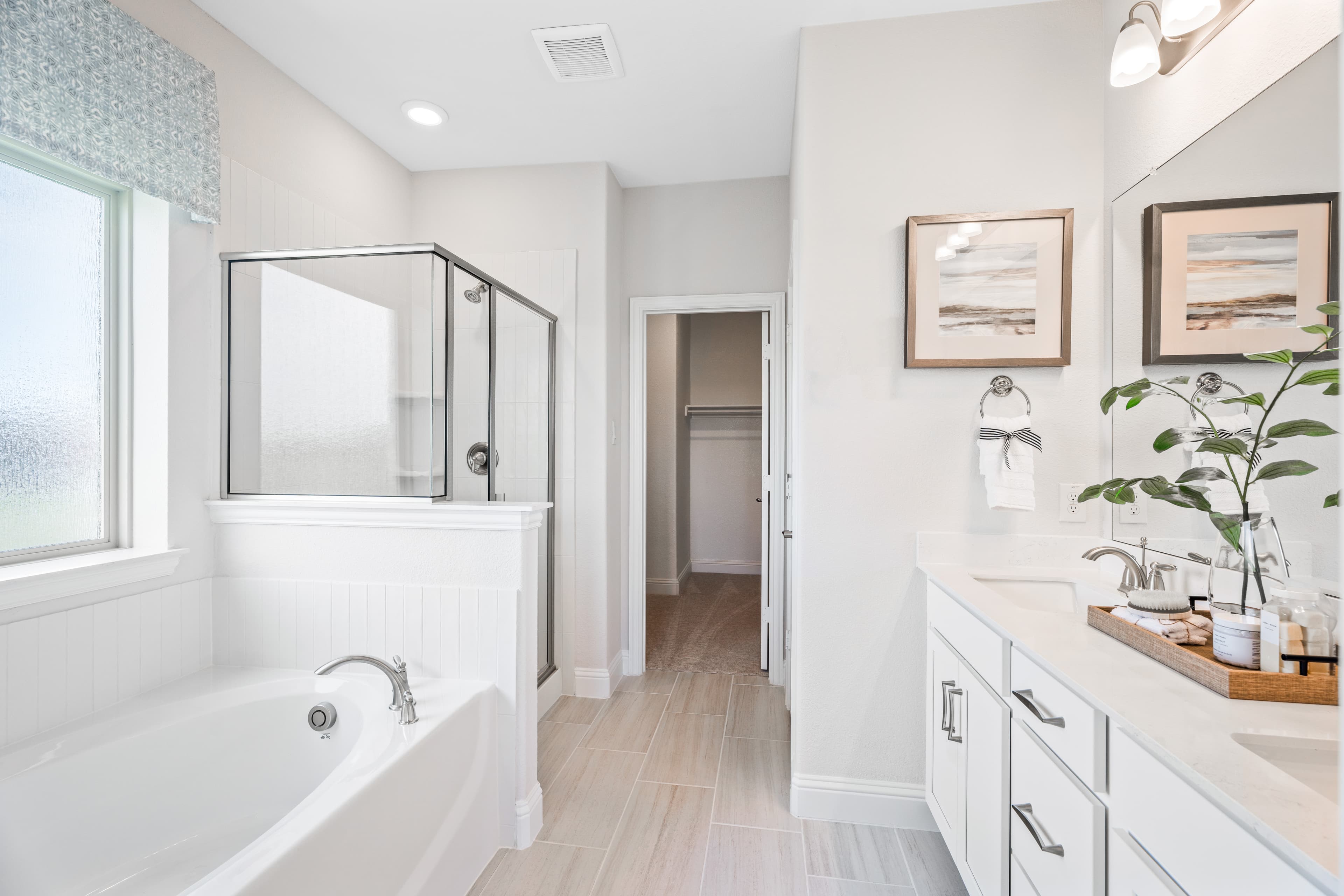 primary bathroom with large tub