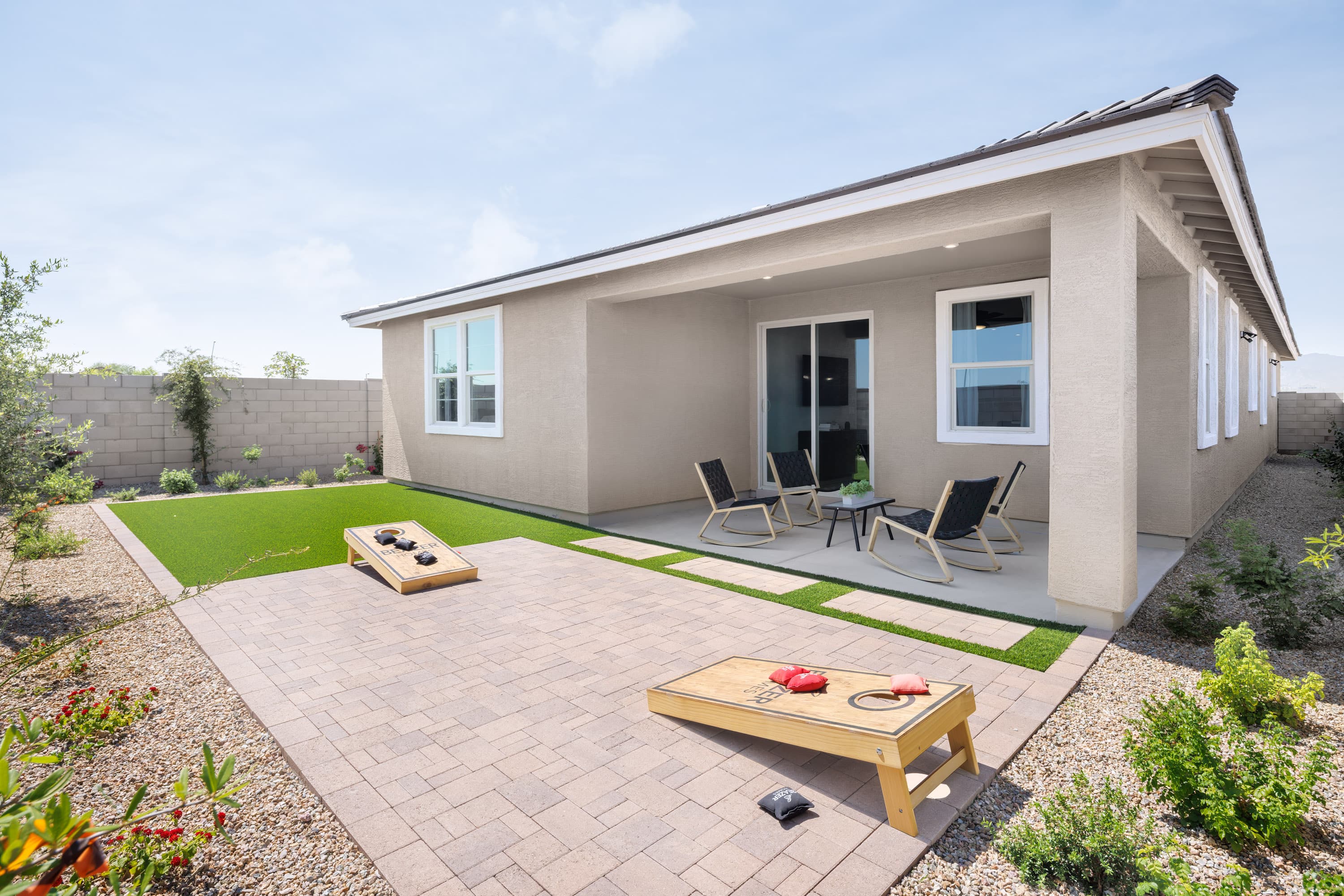 playful backyard with artificial grass 