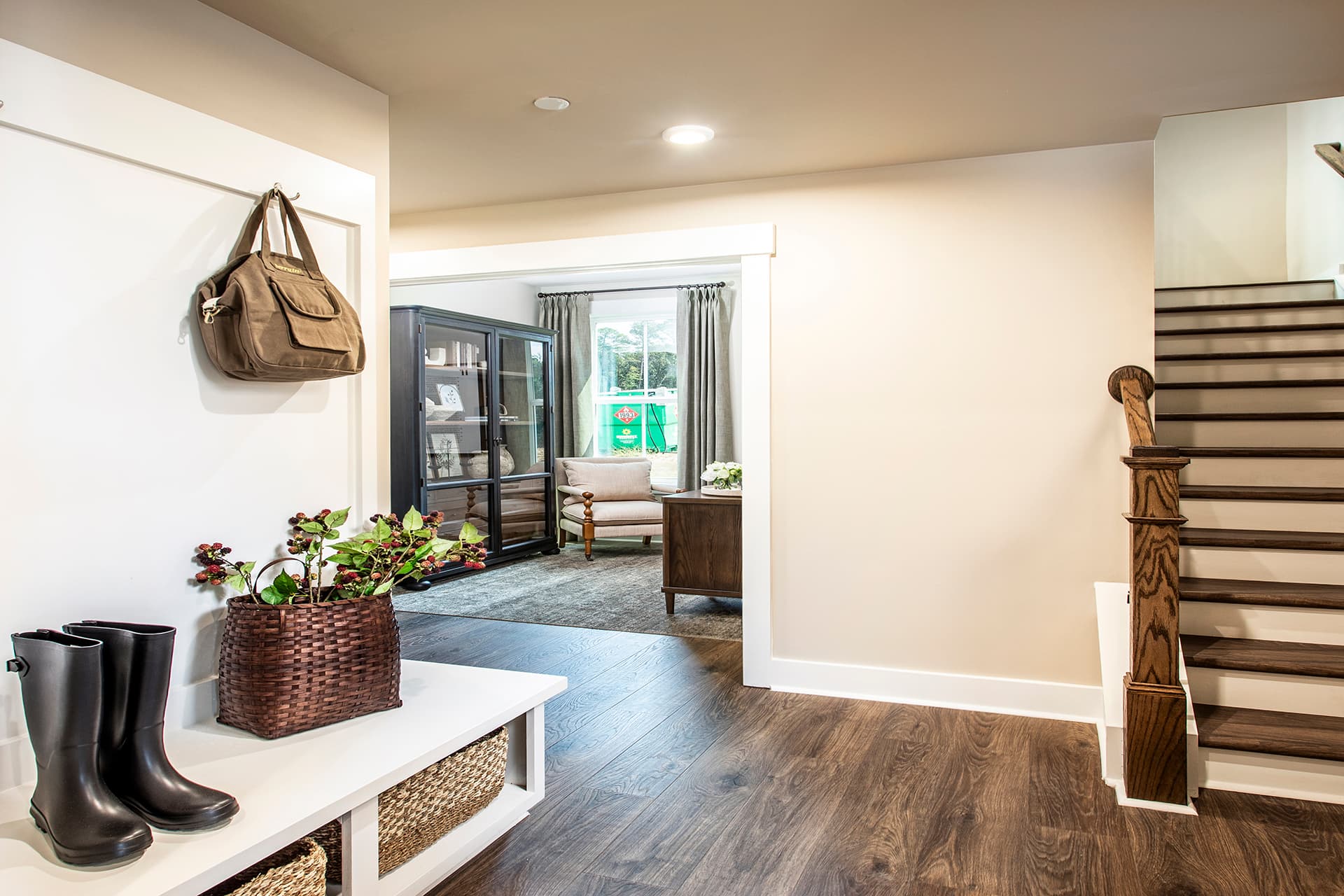 mudroom with valet and hard surface flooring