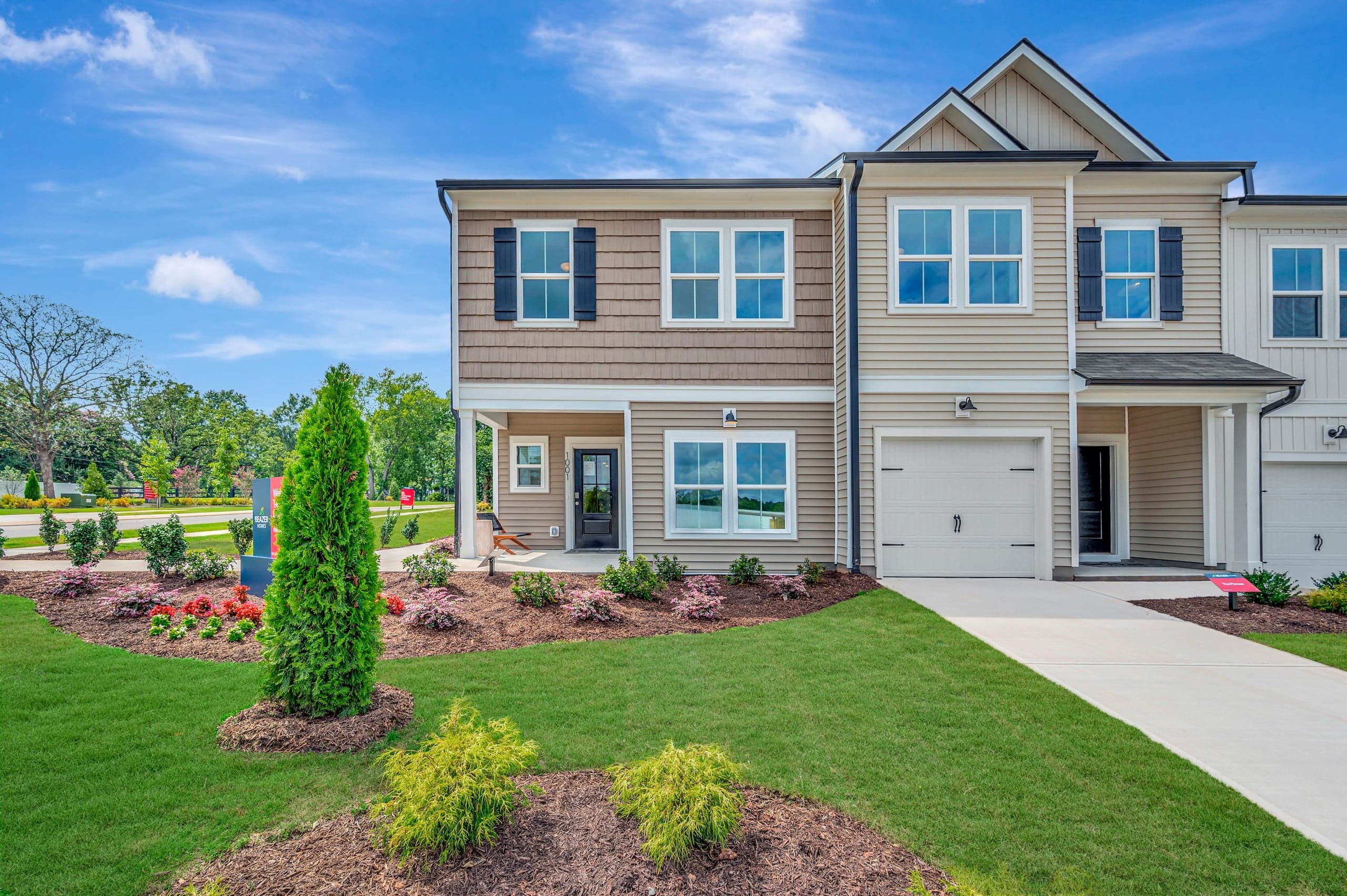 two-story townhome exterior