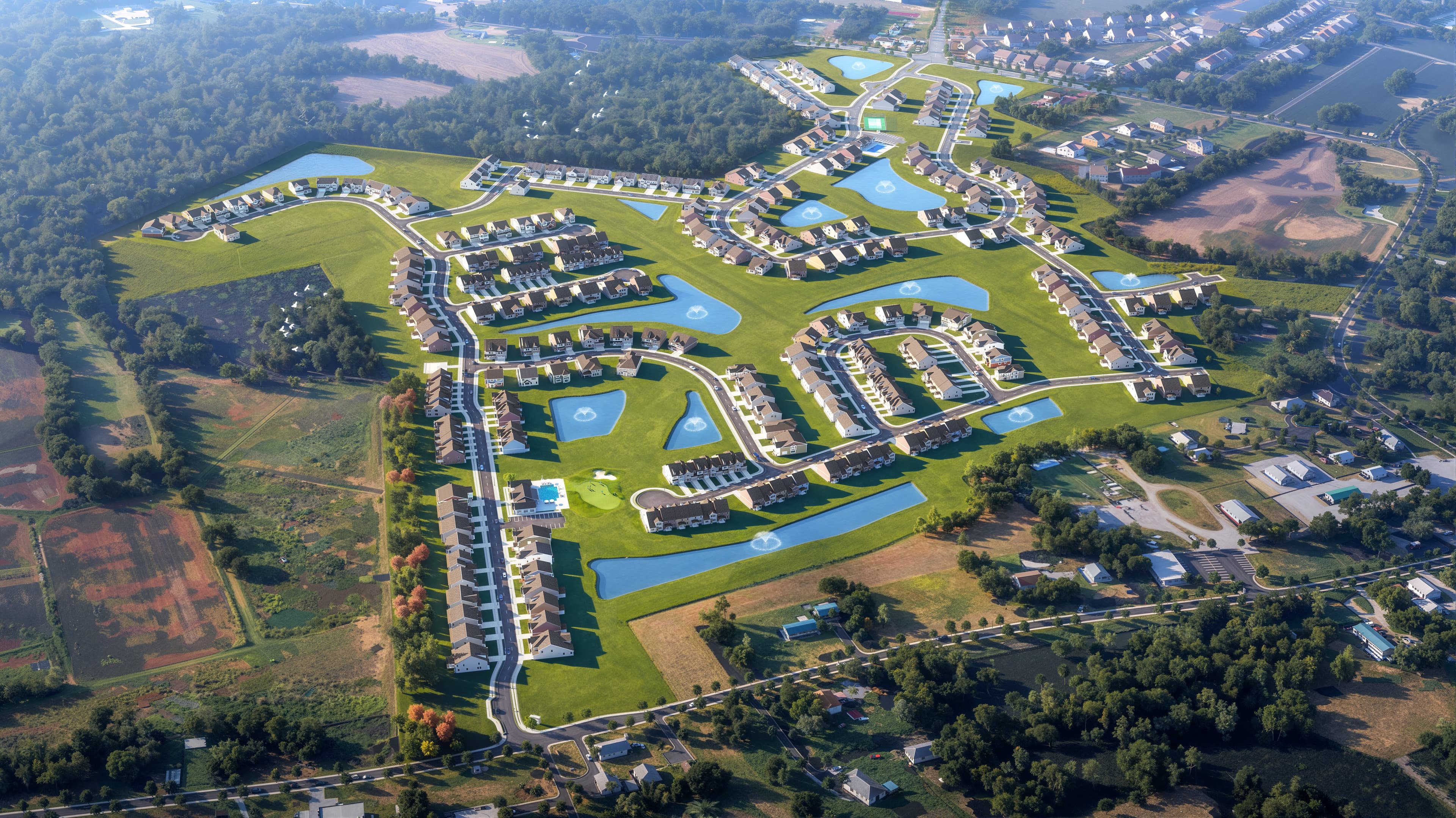 rendering of the aerial view of the community