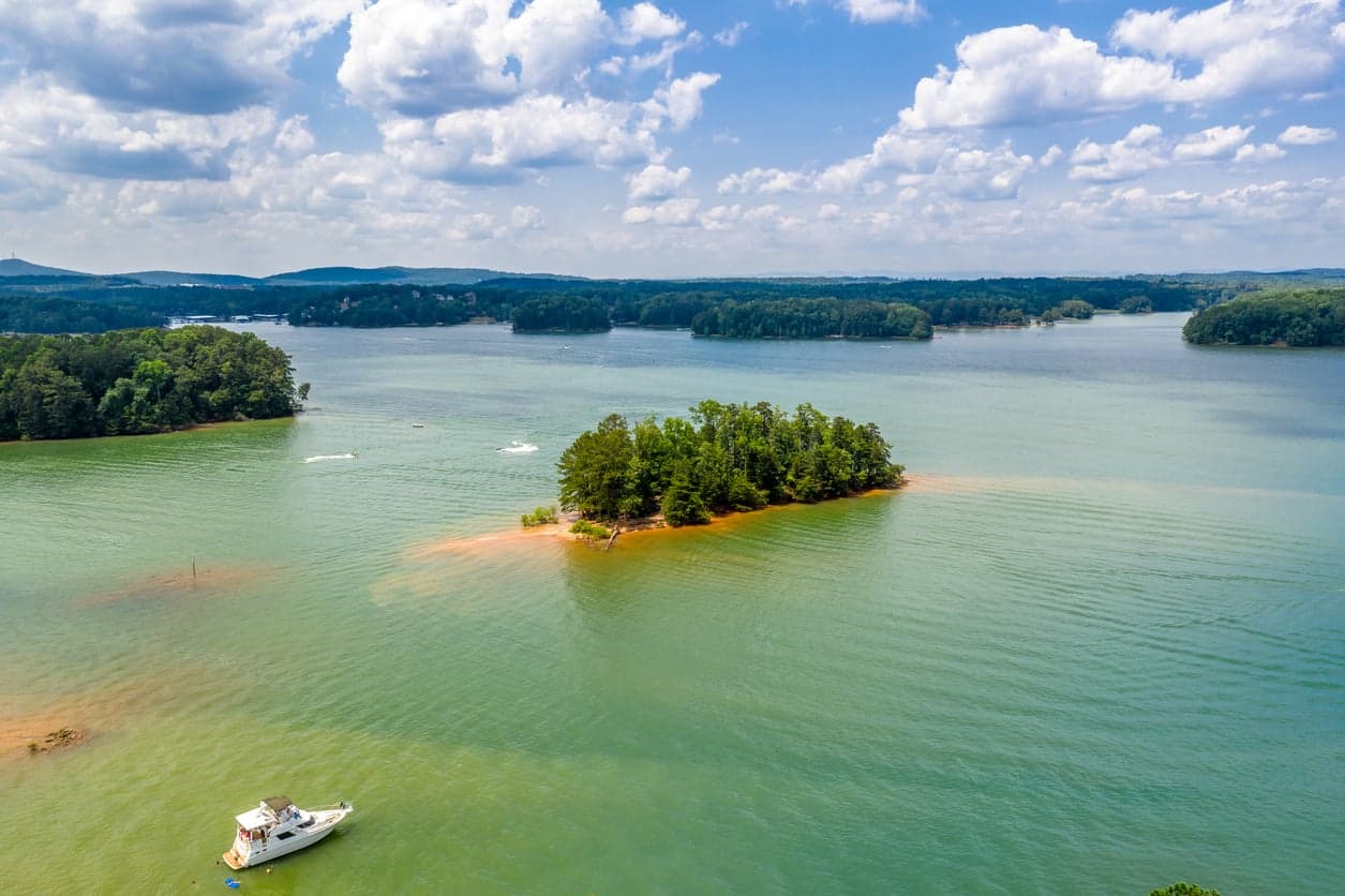 overhead view of lake lanier