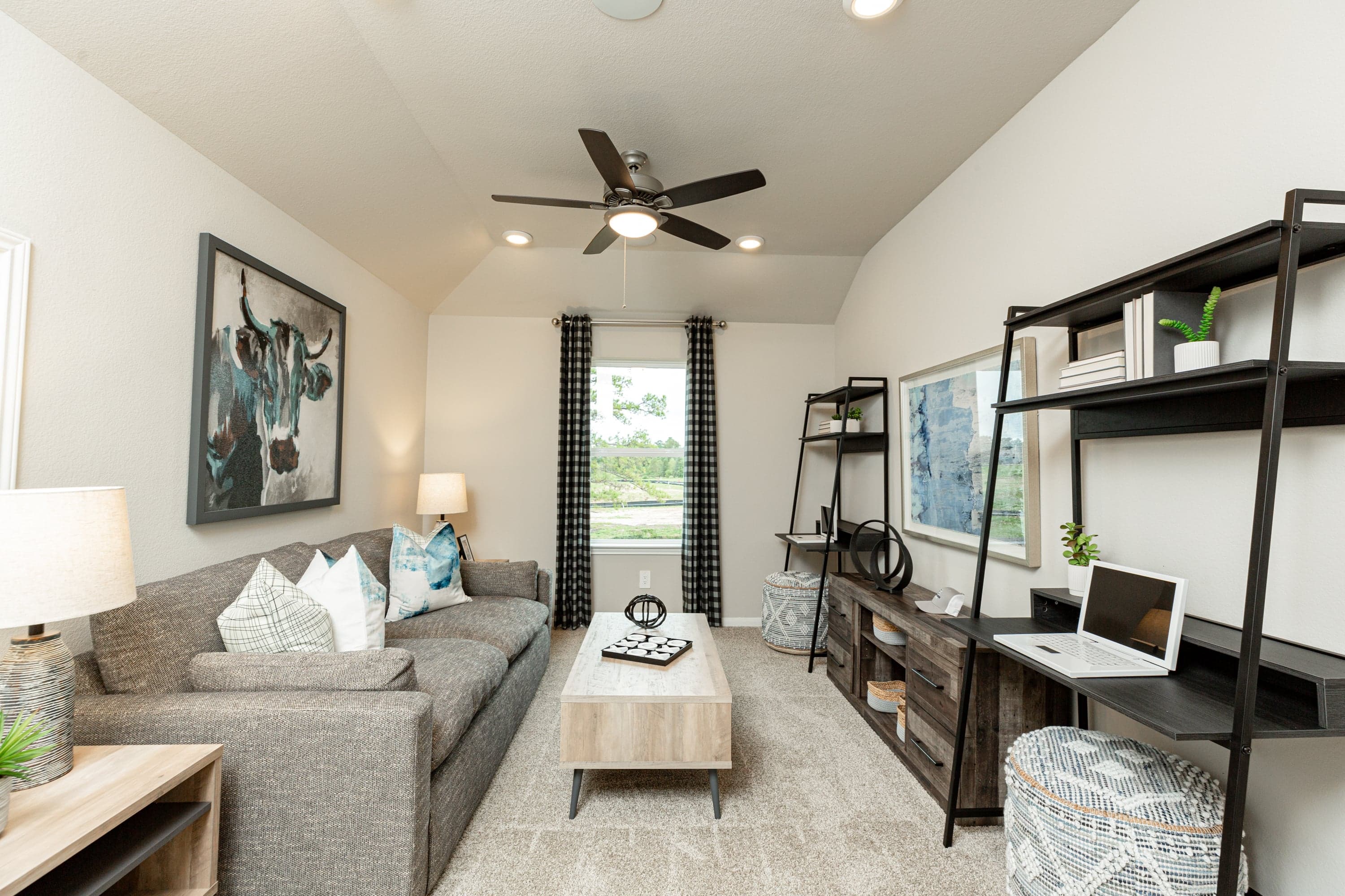 open loft with carpet