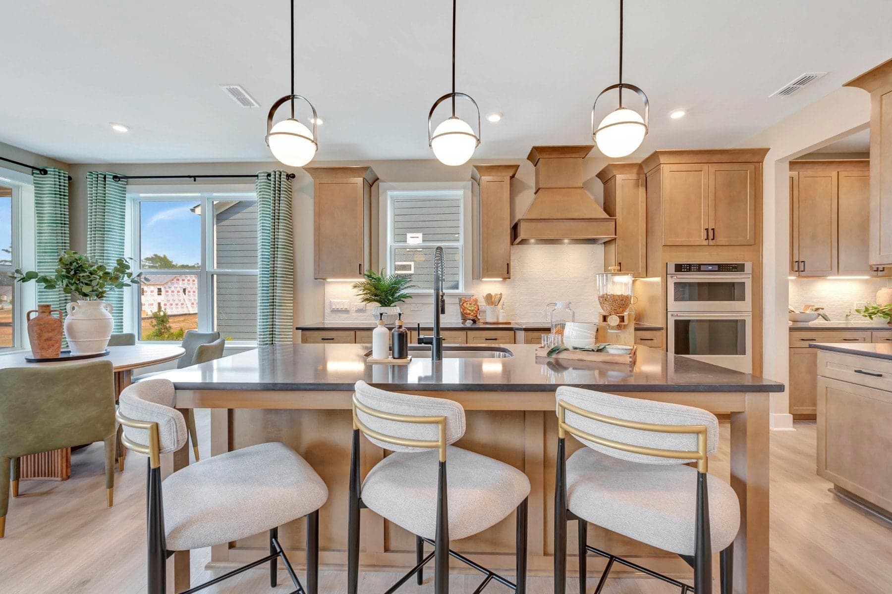 kitchen with an island with a sink
