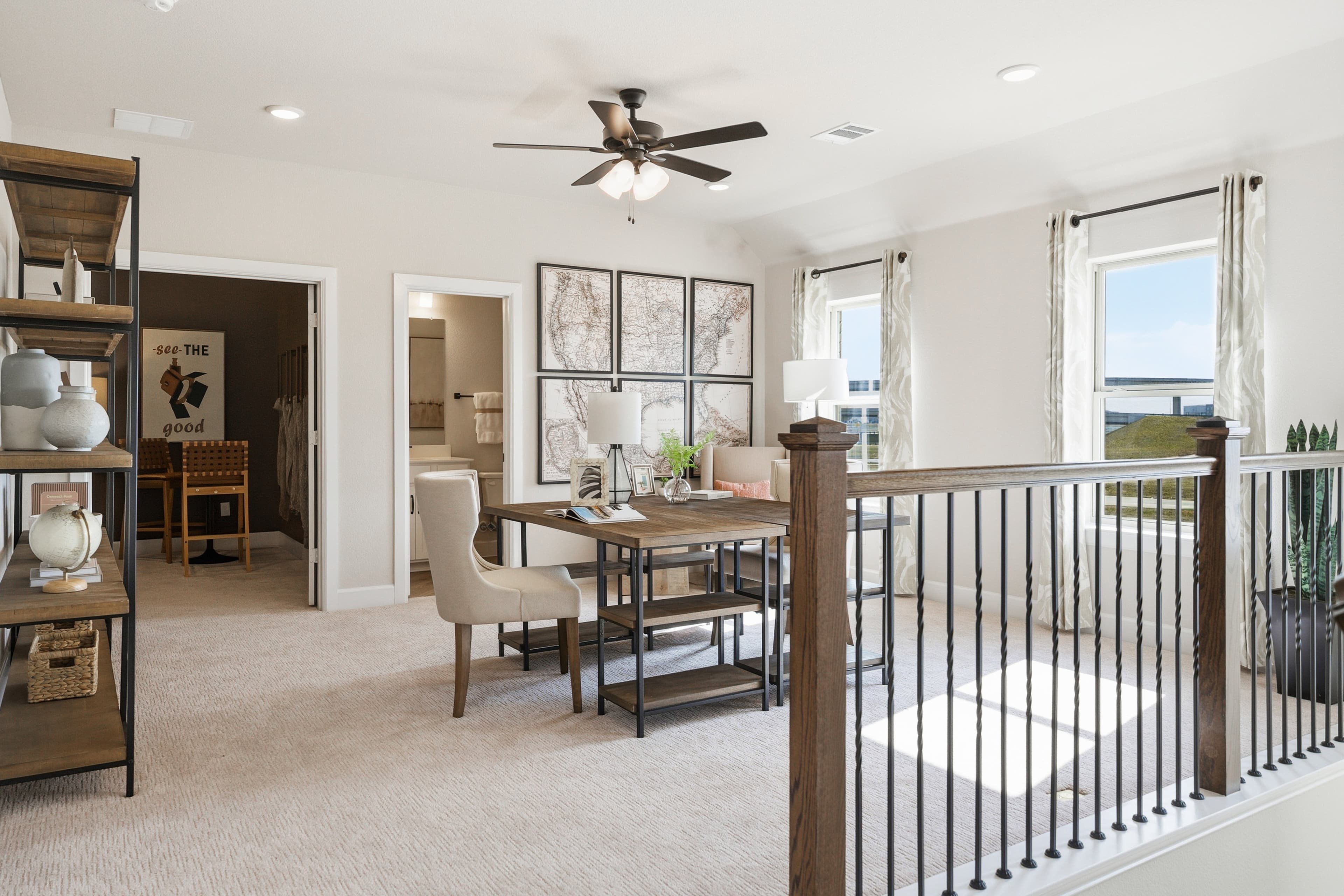 open loft with carpet