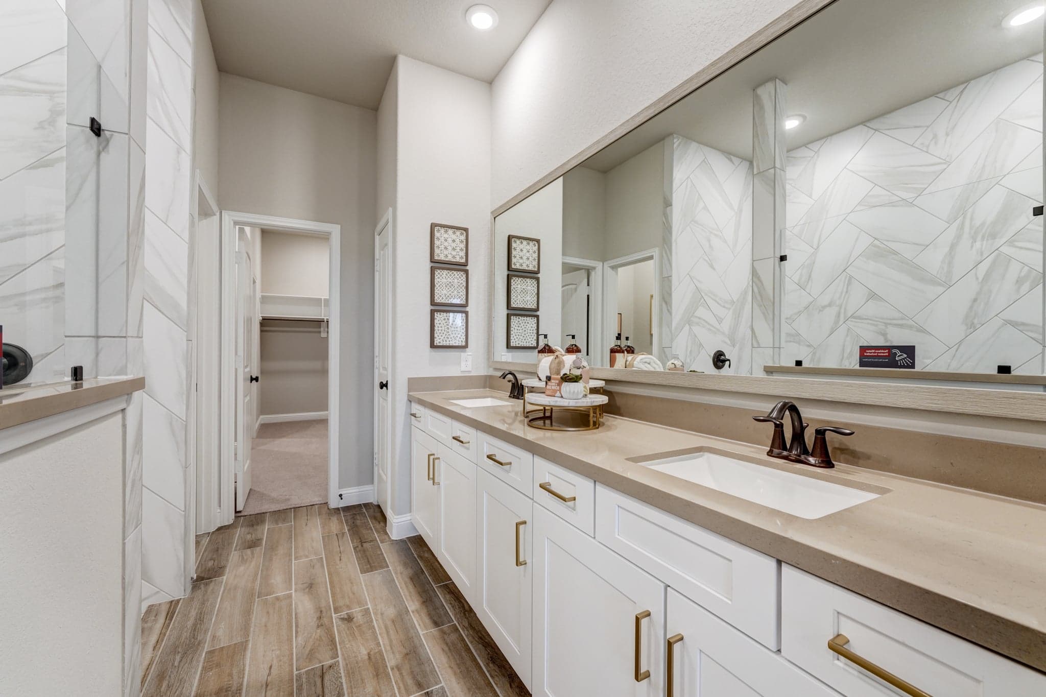 primary bathroom with walk-in shower