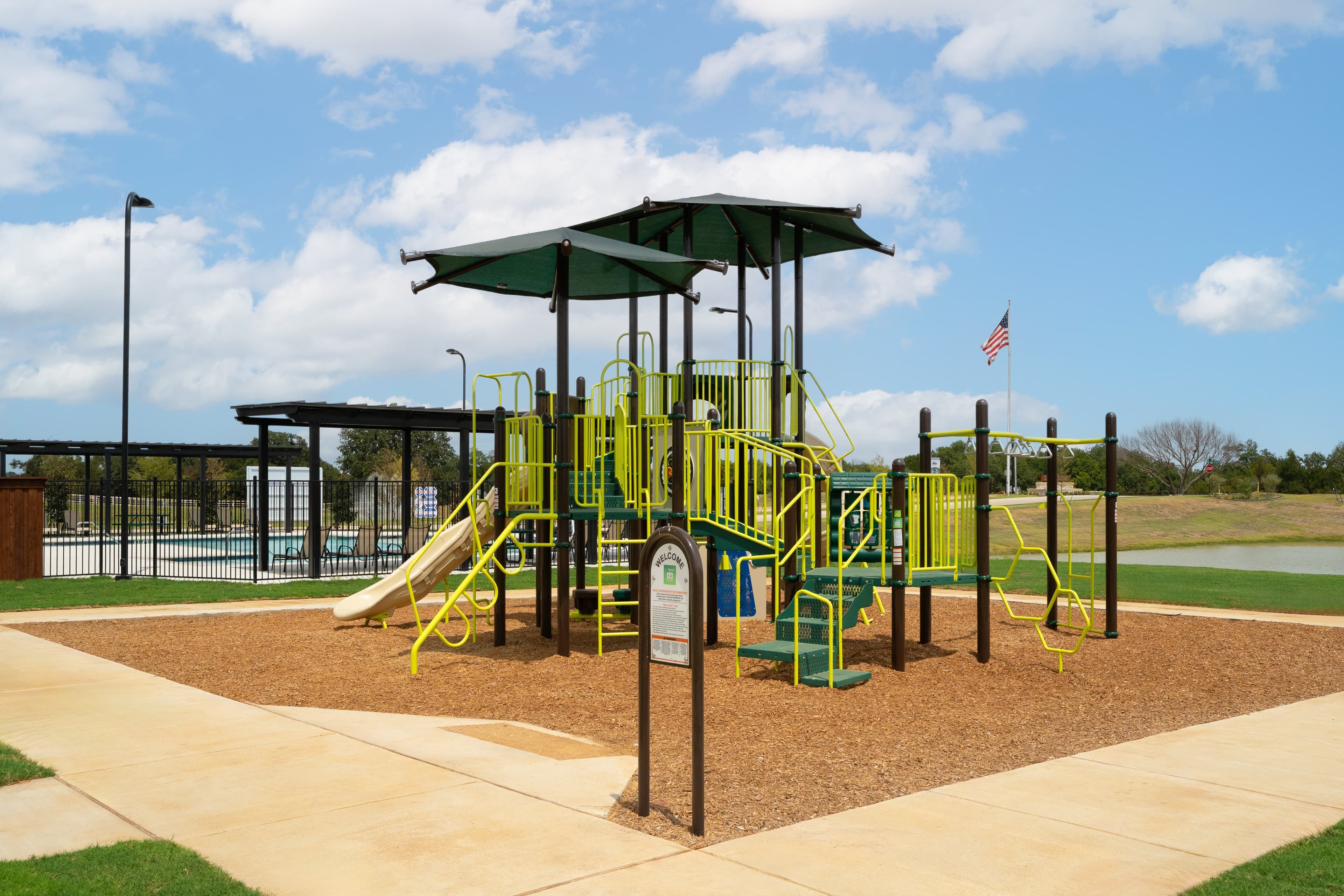 playground with slide and cover