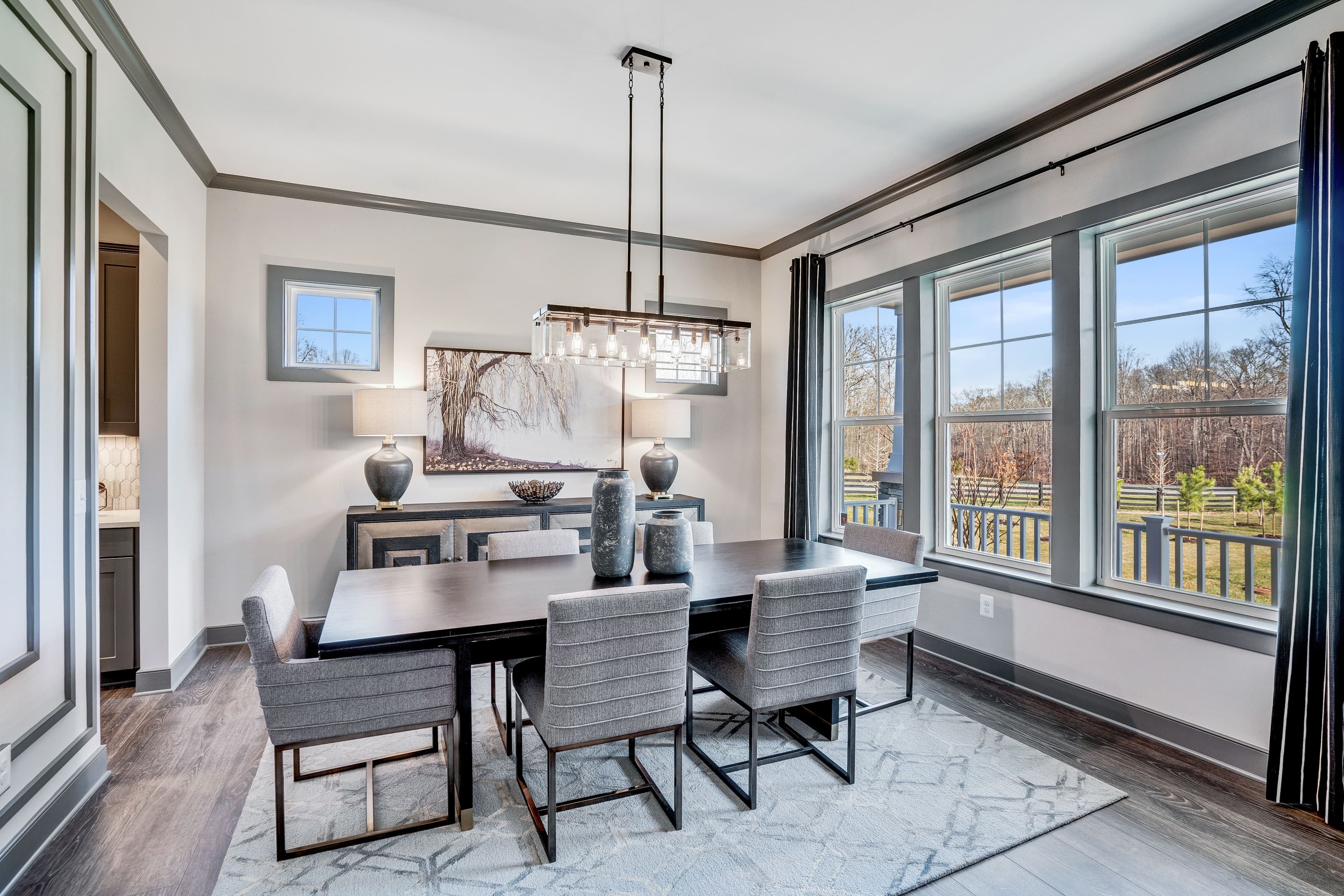 dining room with a table with seating for six