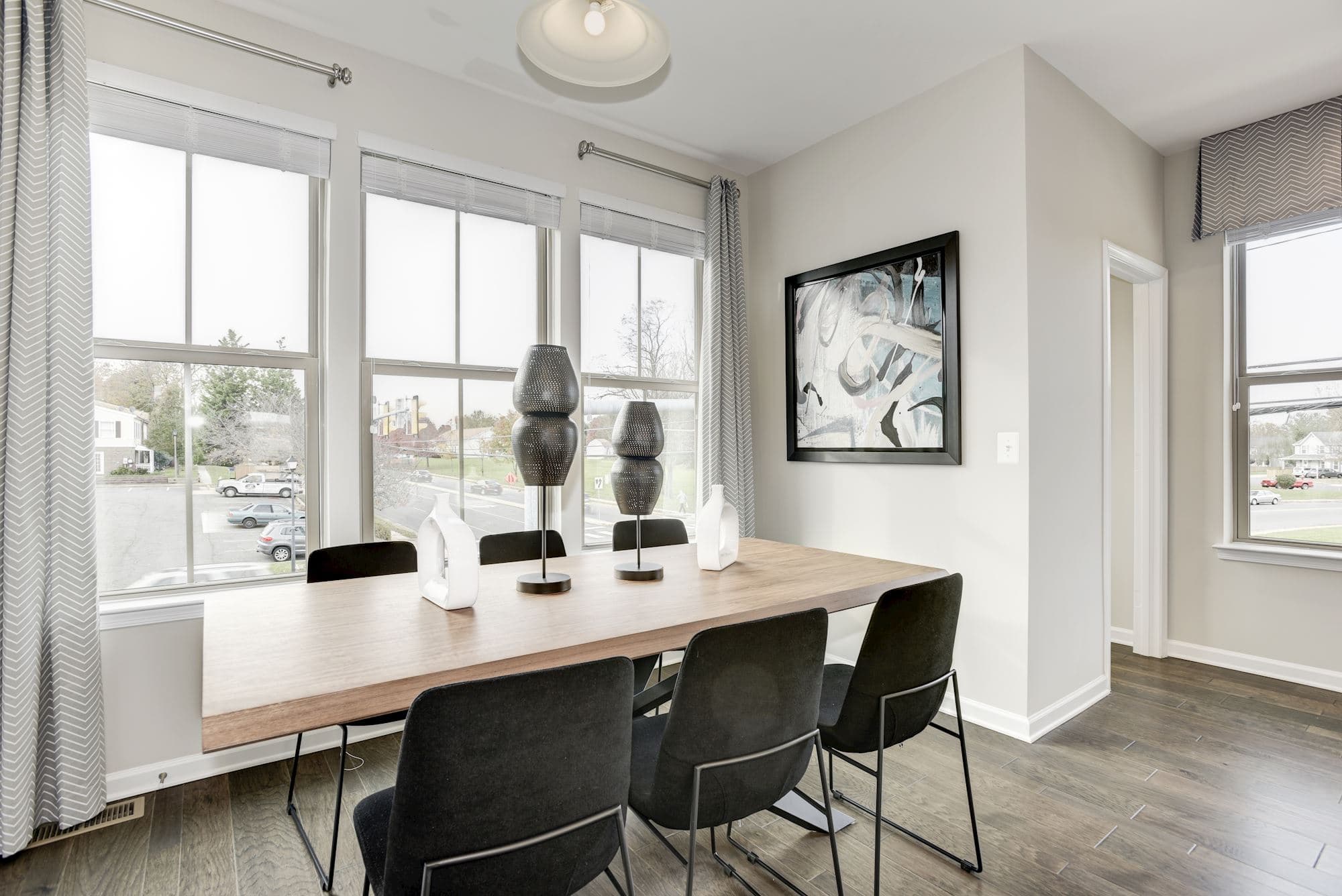 breakfast area with hardwood floors and table and chairs